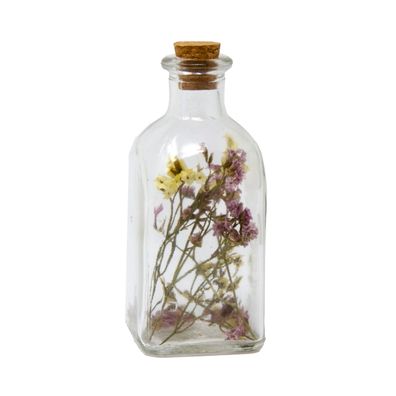 Dekorative Trockenblumen im Mini Flasche Flieder 11 x 5 x 5 cm