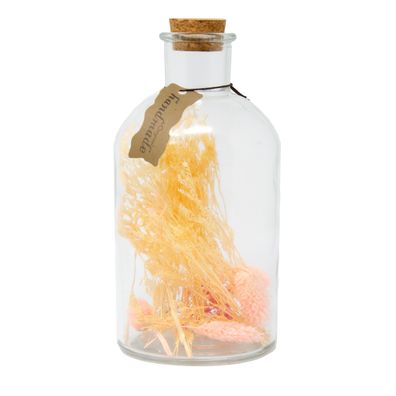 Trockenblumen in Flasche mit Korkverschluss Apricot 20 x Ø 10 cm