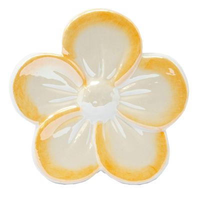 Glänzende Dekoblume Dolomite Orange Ø 12 cm x H 3,5 cm