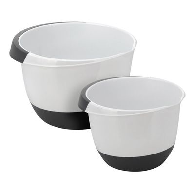 2er Mixschüssel Rührschüssel Schüssel Teigschüssel Antirutsch Plastik 3,5L + 2L