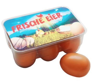 Tanner 6 Eier in SB Packung Spielzeug Eierbox für Kaufladen