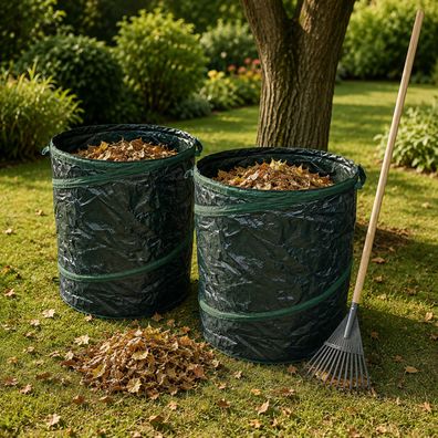 2er Gartensack Gartenabfallsack Laubsack selbstaufstellend Popup 90L Ø45xH60cm