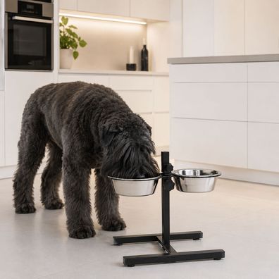 Edelstahl Hundenapf / Fressnapf / Futternapf Ø 19cm Höhenverstellbar Tiernahrung