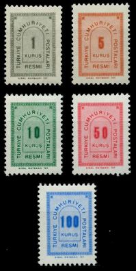 TÜRKEI DIENST Nr 85-89 postfrisch X92E40E