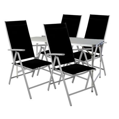 5-tlg. Campingmöbel Set Aluminium höhenverstellbar Campingtisch + 4 Klappstühle