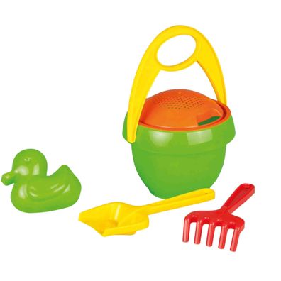 LENA Sandspielset 5-tlg. Sandspielzeug Eimer Schaufel Rechen Sieb Sandkasten