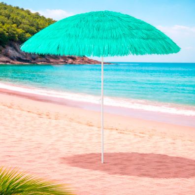 Runder Hawaii Sonnenschirm Gartenschirm Schirm Sonnenschutz Türkis Ø1,6m knickbar