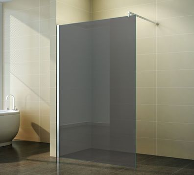 Walk-In Duschabtrennung Duschwand Seitenwand 40-160 cm Grauglas 10mm NANO Merkur