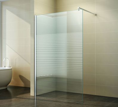 Walk-In Duschabtrennung Duschwand Seitenwand 40-160 cm Gestreift 10mm NANO Venus
