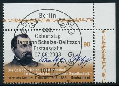 BRD 2008 Nr 2684 ESST zentrisch gestempelt ECKE-ORE X84871E