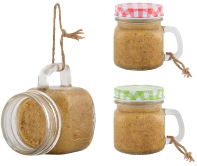 Vogelfutter ungesalzene Erdnussbutter Wildvögel Becherglas mit Henkel zum hängen