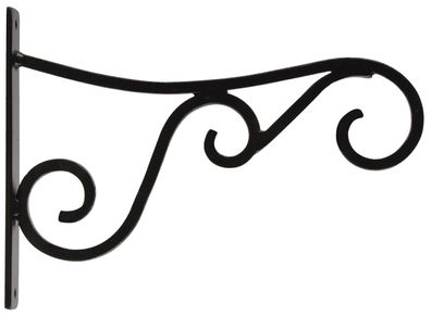 Esschert Design Wandhalterung Landhaus Carbon Stahl 35cm Blumenampel schwarz