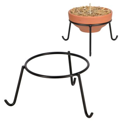 Niedriger Ständer für den Feuertopf FF124 15x15x10 cm aus schwarzem Metall