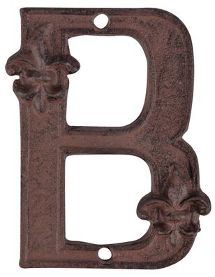 Gusseiserne Hausnummerzusatz "B" Robust, Rustikal und Zeitlos In Braun