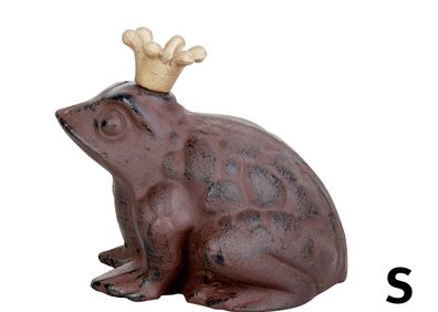 Esschert Design Frosch Froschkönig Deko Guss Gusseisen Figur Eisen Krone -klein