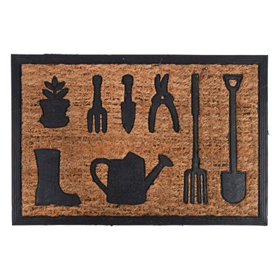 Fußmatte aus Gummi und Kokosfasern, im dekorativen Gartenwerkzeug design