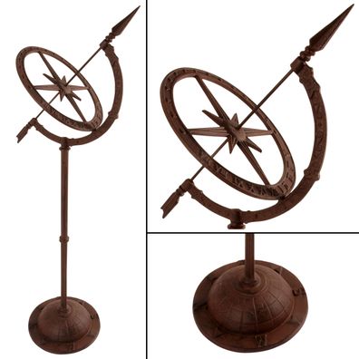 Esschert Design Englische Sonnenuhr Gusseisen Garten auf Fuß Stand Vintage Deko