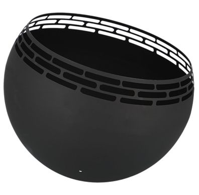 Feuer Ball schwarz 58cm Korb Stelle Schale Terrassen Ofen Metall Lager Laser cut