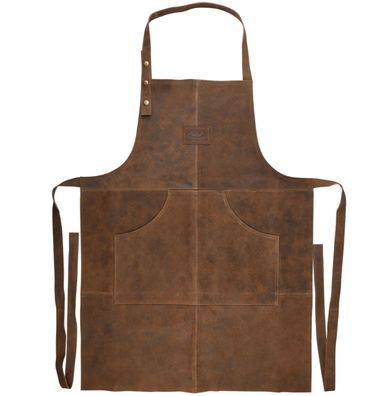 Büffel Leder BBQ Grill Schürze Koch Männer mit Taschen Meister Geschenk Kellner