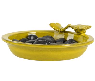 Bienen Schmetterlings Tränke rund gelb 27cm Bad Becken Schale Wasser Stelle Deko