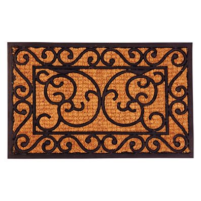 Esschert Design Fußmatte TÜR MATTE Fußabtreter eckig aus Kokos und Gummi 60x40cm