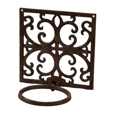 Esschert Design Blumentopf Halter Gusseisen Wand Hänger Metall Pflanzen Garten