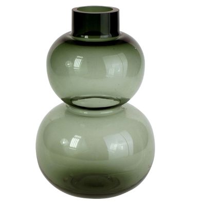 Bubble Vase grau Glas H=29 cm Retro Vintage Blumen Tisch Deko modern Kugel Wohn
