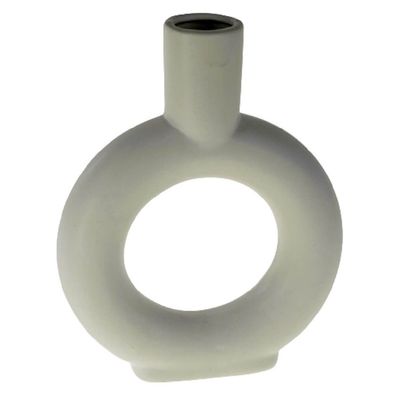 Vase modern weiß H=22,5cm Blumen Porzellan Tisch Deko Trocken Skandi edel