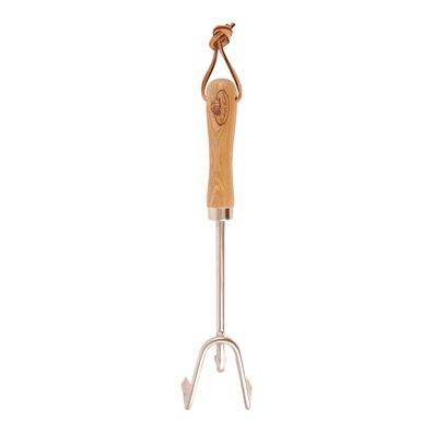 Esschert Design Handharke Gartenharke Harke Dreizack Hacke Rechen Holz Edelstahl