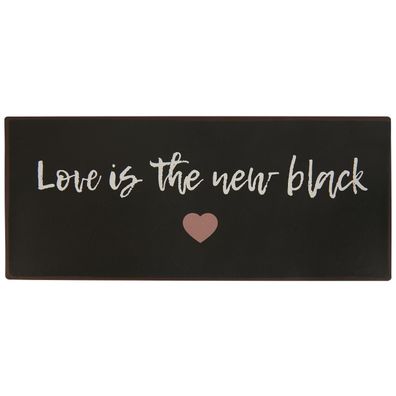 Schild LOVE IS THE NEW BLACK Metall Spruch Blech Bild Liebe Bild Tür Hänge Deko