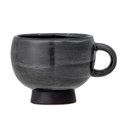 Bloomingville Tasse Emilo grau Steingut Becher mit Henkel Keramik Kaffee Nordic