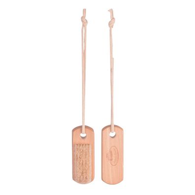 Esschert Design Nagelbürste am Seil Gartenarbeit reinigen Hand Natur Holz Kordel