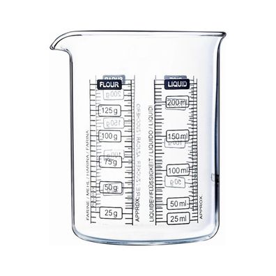 Pyrex Messbecher 0.25L – Glas Messkanne hitzebeständig Küchenlabor