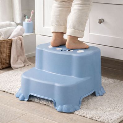 Kinder Stufentritt Trittstufe Tritthocker rutschfest Kunststoff Blau 36x36xH22cm