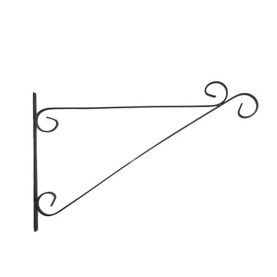 Haken Schnörkel XL Blumen Ampel 48 cm Wand Halterung Deko Garten Laterne Eisen