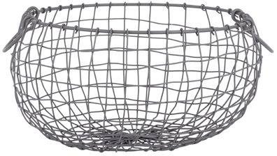 Draht Korb - GROSS - rund Ø 32 cm Griffe Dekoration Garten Deko