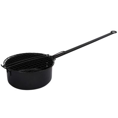 degawo Popcorn Pfanne Maschine Grill Lagerfeuer Kamin Grill Karbonstahl schwarz