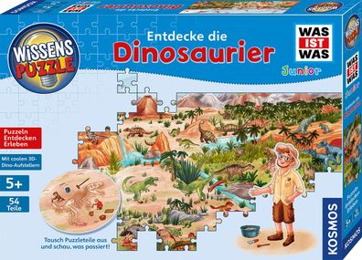 Kosmos Puzzle Entdecke die Dinosaurier Was ist Was Junior| ab 5 Jahren