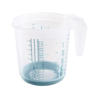 keeeper Messkanne Massimo 1.0L – Transparent/Blau mit Skalen