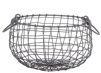 Draht Korb -MITTEL- rund Ø 26 cm Griffe Dekoration Garten Deko degawo