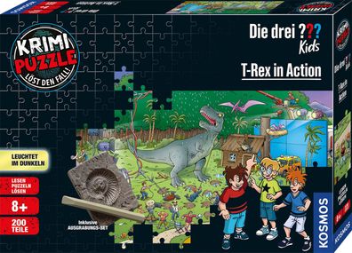 Die drei ??? Kids Leuchtpuzzle: Dino-Kriminalfall & Ausgrabung 8