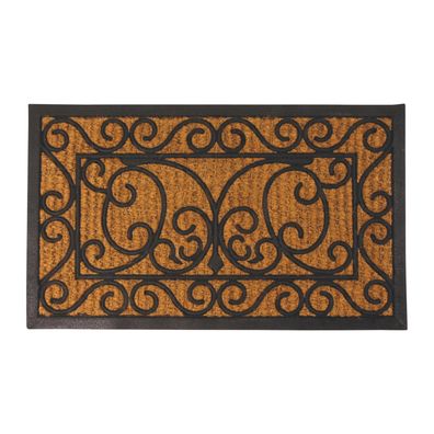 Esschert Design In- und Outdoor Fußmatte klassisches Muster aus Kokos und Gummi