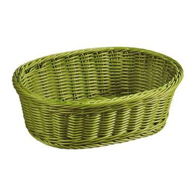 Kesper Brot- & Obstkorb Oval – Kunststoffgeflecht Oliv 29,5 cm