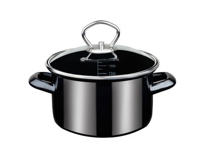 GSW Fleischtopf Profi-Black-Star mit Glasdeckel 16cm
