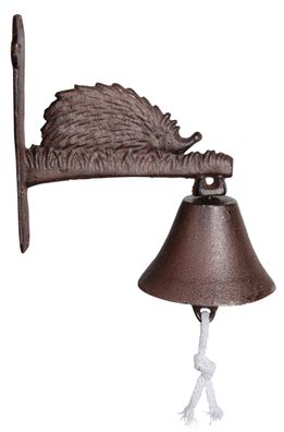 Dekorative Türglocke Igel Gusseisen Handgegossen Antik-Rost für Garten & Eingang