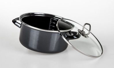 Casa Royale Bratentopf Profi-Black-Star mit Glasdeckel 20cm