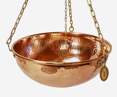CopperGarden®" 10 Liter Kupferschale | Mit Ketten und Griff zum Aufhängen
