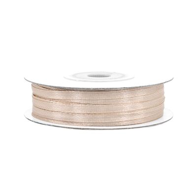 Satinband 3mm x 50m Rolle Sand Beige