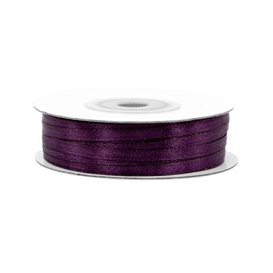 Satinband 3mm x 50m Rolle Aubergine