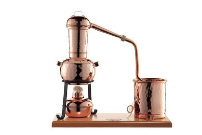 CopperGarden® Destille ARABIA 0,5L | Tischdestille mit Aromasieb & Spiritusbrenner